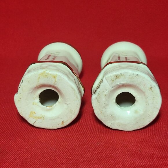 Vintage Lighthouse Salt and Pepper Shaker Gold Trim Set of 2 - Picture 4 of 9